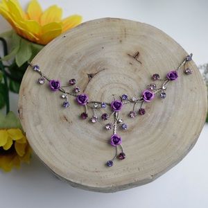 Dainty Purple Floral Necklace